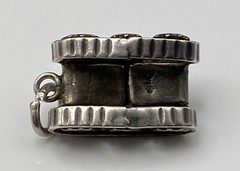 Vintage Sterling Silver Military Army War Tank Guns on Top Nice Detailed Charm