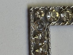 Lot 7 Antique Rhinestone Pavé Art Deco Dress Clips, Buckle, Sapphire Blue Purple