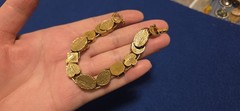 Vintage Goldette NY Victorian Revival Slide A Charm Bracelet. Excellent Cond.