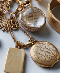 Orb Pools Of Light Locket Rock Quartz Crystal Antique Fob Mourning Charm