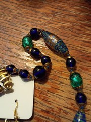 Murano Art Glass Beaded Necklace and Earrings Vintage Set