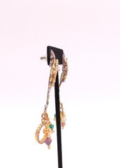 Lunch At The Ritz Seahorse Earrings Dangle Drop Pierced Vintage 90’s Jeweled