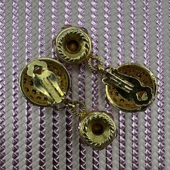 Vintage Sparkling BLANCA Clip on Pink Rhinstones Dangle Earrings. See pics.