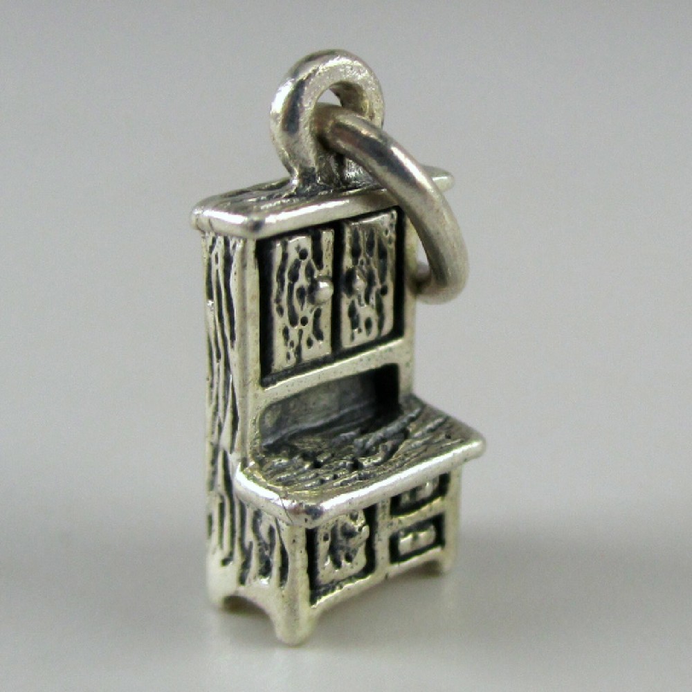 VINTAGE Sterling Silver HOOSIER CABINET Charm for Bracelet BROWN COUNTY Antique