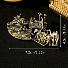 Vintage Animal Ark Brooch – Engraved Zinc Alloy – Court‑Style Design –