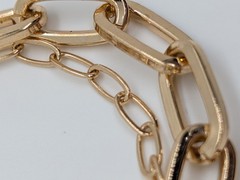 Nice Vintage Yellow Gold Plated Liz Claiborne Double Chain Bracelet