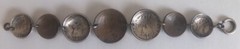 vintage folk art bracelet—coins from 1911 to 1945—four are Australia .925 silver