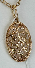USSR Vintage Original Solid Rose Gold Pendant 583 14K Kyiv Ukraine 1980 1,72 g.