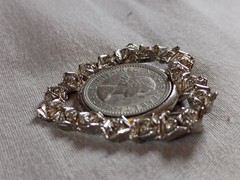 Vintage 1961 Great Britain Six Pence Coin Heart Pendant.
