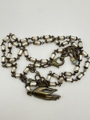 Reproduction Of Victorian Hand Necklace 22” Plus 3” Extender