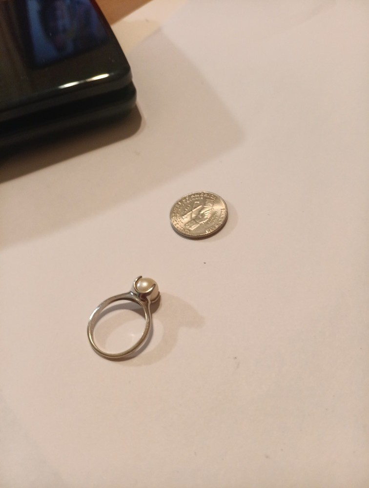 14k Gold Vtg Womens Pearl Ring Size 6 3/4?sized At Pawn Shop Price 2 Sell!3 Gram