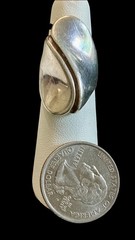 Vintage 925 Sterling Silver Modernist Sculptural Statement Wave Ring Size 5.5