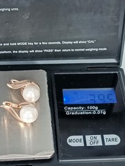Vintage 1990-s 14 Ct Rolled Gold Pearls Earrings – Hallmarked 585 RG