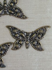 Lot of 15 Antique Brass Butterfly Filigree Connectors