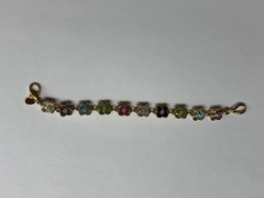 JOAN RIVERS signed vintage gold plated crystal flower designer bracelet