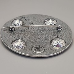 Celtic Horse Brooch Inverurie Orange Pewter Plated Made with Swarovski Crystals