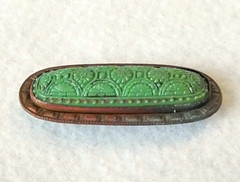 Antique Vintage Faux Jade Brooch Pin