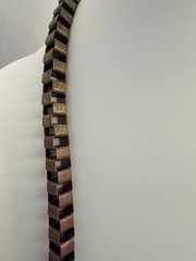 Vintage 80’s Sculptural Necklace Copper Bronze Knots Chains Metallic Industrial