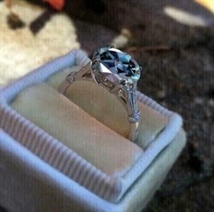 2.7Ct Oval Lab Created Alexandrite Women’s Engagement 14K White Gold Finish Ring