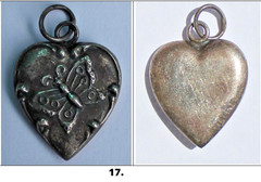 Vintage 1940s Sterling Silver Puffy Heart Charms WWII Sweetheart CHOOSE ONE