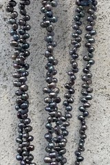 Genuine Pearl Beaded Necklace Tiny Beads Artisan Jewelry Peacock Hues Dainty