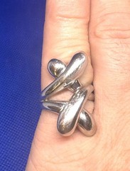 X05 Sculpture Double Criss Cross Modernist 925 Sterling Silver Ring 8g Size 8.5