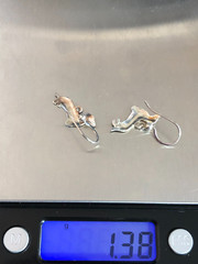 Vintage Sterling Silver Dachshund DOG Earrings Enamel Zarah Jul Pinkham 925 7794