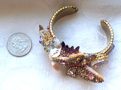 Vintage Wendy Gell 1984 Pastel Rhinestone & Shell Butterfly Bracelet – OOAK