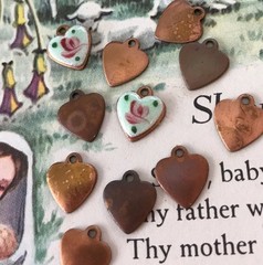 Vintage brass heart settings,Blank Hearts Settings,Vintage Charm Cabochon #997B