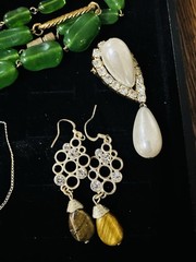 VTG Lot Of 23 Old Costume Jewelry Pieces Bakelite Antique Wearable Stones Rings