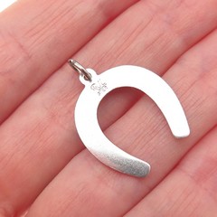 Rembrandt 925 Sterling Silver Vintage Happy Birthday Horseshoe Charm Pendant