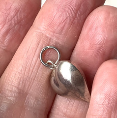 Vintage Sterling Puffy Heart Photo Locket Silver 925 Pendant Small Heart Charm