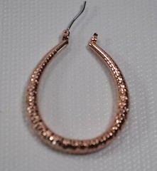Vintage Gold Tone Pierced Loop English Lock Earrings 1.5″ Copper Color