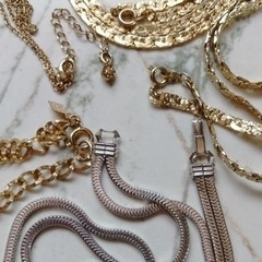 Mixed Lot Unisex Metal Chain Necklaces Gold & Silver Tone. Sarah Coventry, Monet