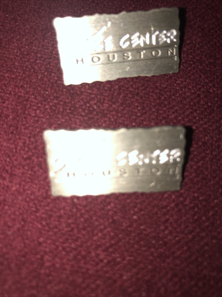 2 Adult Unisex Silver Space Center Houston Pins/Tie Tacs, Worn Once