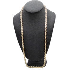 Multi Link Twist Rope Style Chain Very Light Gold Tone Vintage Necklace 30 Inch
