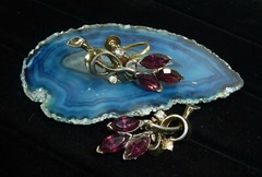 Vintage Earrings Faceted Crystal Rhinestone Screw On USA Seller