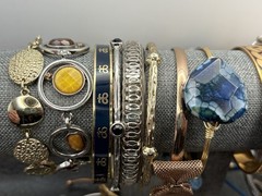 VTG – Modern Boho Ethnic Mixed Metals Jewelry Lot Bracelet Bangle Cuff
