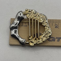 Rachel Gera Signed 1984 Israel Gold / Silver Tone Brooch Pin