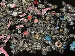 Vintage Lot 181 Charms Bead Spacer Clip Dangle Mix Rhinestone Enamel Collection