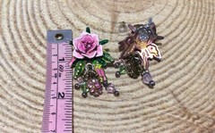 Beautiful Lunch at the Ritz ( LATR 2 GO) earring featuring a lovely pink rose