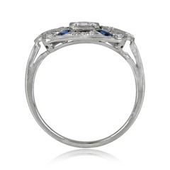 2.25Ct Vintage Art Deco style Lab Created Diamond Wedding 14K White Gold FN Ring