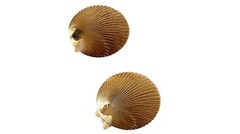 Vintage Christian Dior Women’s Jewelry Gold-Tone Clam Seashell Clip-On Earrings