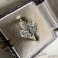 2.55Ct Oval Cut Lab Created Diamond Women’s Wedding 14k Yellow Gold Finish Ring
