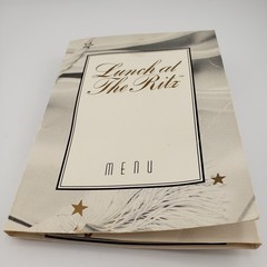 Lunch At The Ritz Pierced Earrings Masquerade With Moon New On Menu Card 1993