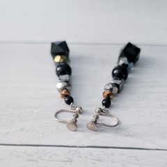 Vintage Screw Back Earrings 2.25″ Very Long Black & Other Colors Dangle