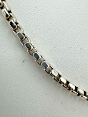 10K Hollow White Gold Box Chain Link Necklace 18″ / 2mm / 5 Grams – NICE!