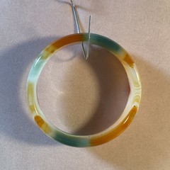 Jadite Or Agate Stone Bracelet Vintage