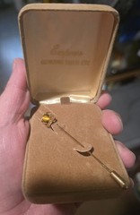 Small Tiger Eye Stick Pin, Vintage, NIB, an estate find