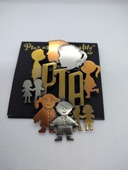 Vintage Brooches I Love Teacher, PTA Kids, Kids Around World Jewelry 3 Toned